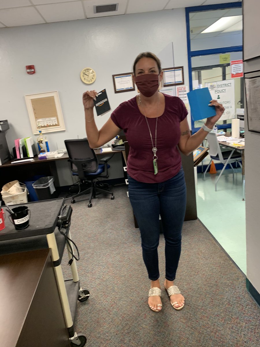 AWEPrincipal's tweet photo. Congratulations to Ms. Kalman @Atlantic_West_E She was the 9th caller at 9:00 am who knew our #AWEStrongerTogether #funwithstaff #teachermotivation @BCPSLeadership https://t.co/WH83GoeDFc