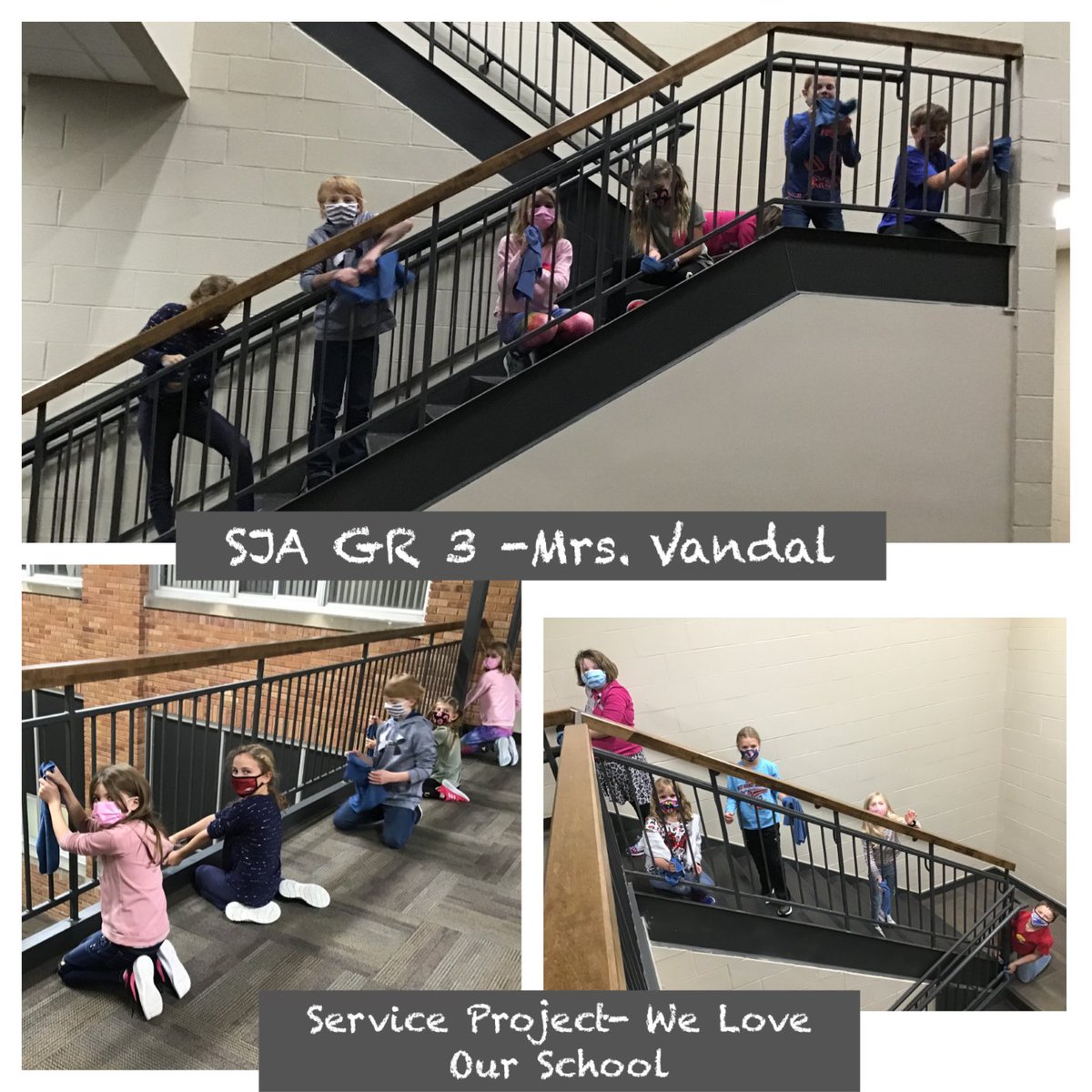 SJAcademy1890's tweet photo. These pictures touch my heart. Mrs. Vandal &amp; her #3rdgrade students are eager to #lendahelpinghand https://t.co/hQ0aGARWti
