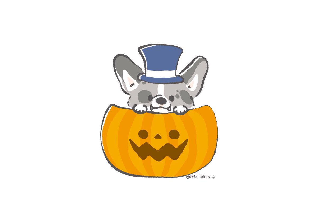「ハロウィンコーギー/Halloween corgi(4/9)
#corgi #コ」|サカモトリエ/イラストレーターのイラスト
