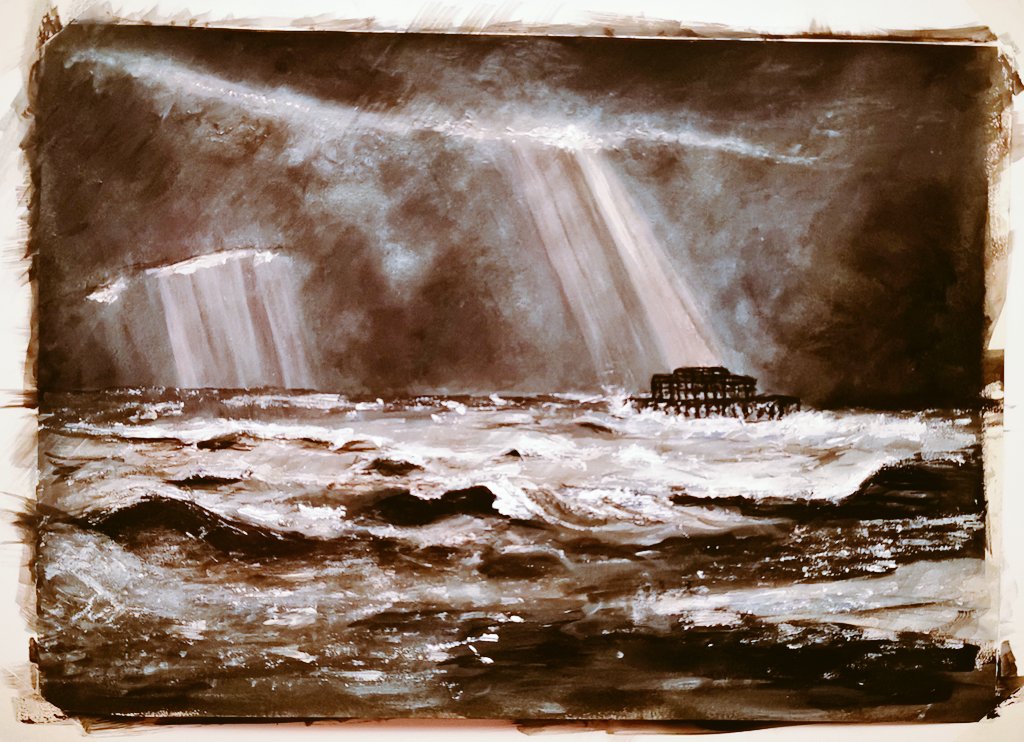joncampling's tweet photo. My #ART stream turned in2 a #Karaoke stream once I 'finished' my 1st ever painting 🎨🤘 #WESTPIER V #STORMFRANCIS based on photo by @lloydlanephoto
I especially enjoyed #Dueting with super talented #BeckaClark on
I #WannaDanceWithSomebody
https://t.co/IneTpE3hJn
#Learning2sing https://t.co/n2t6CK0V44