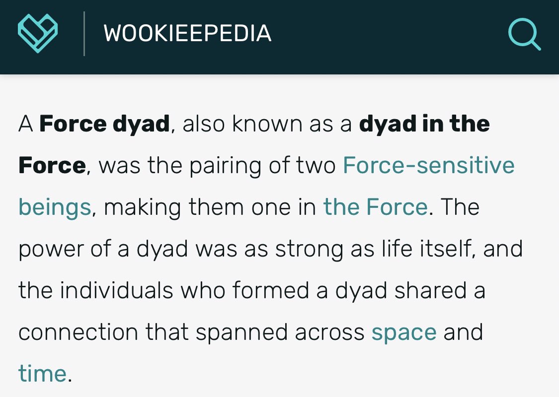 Let’s sit with the term dyad within the SW universe for a sec