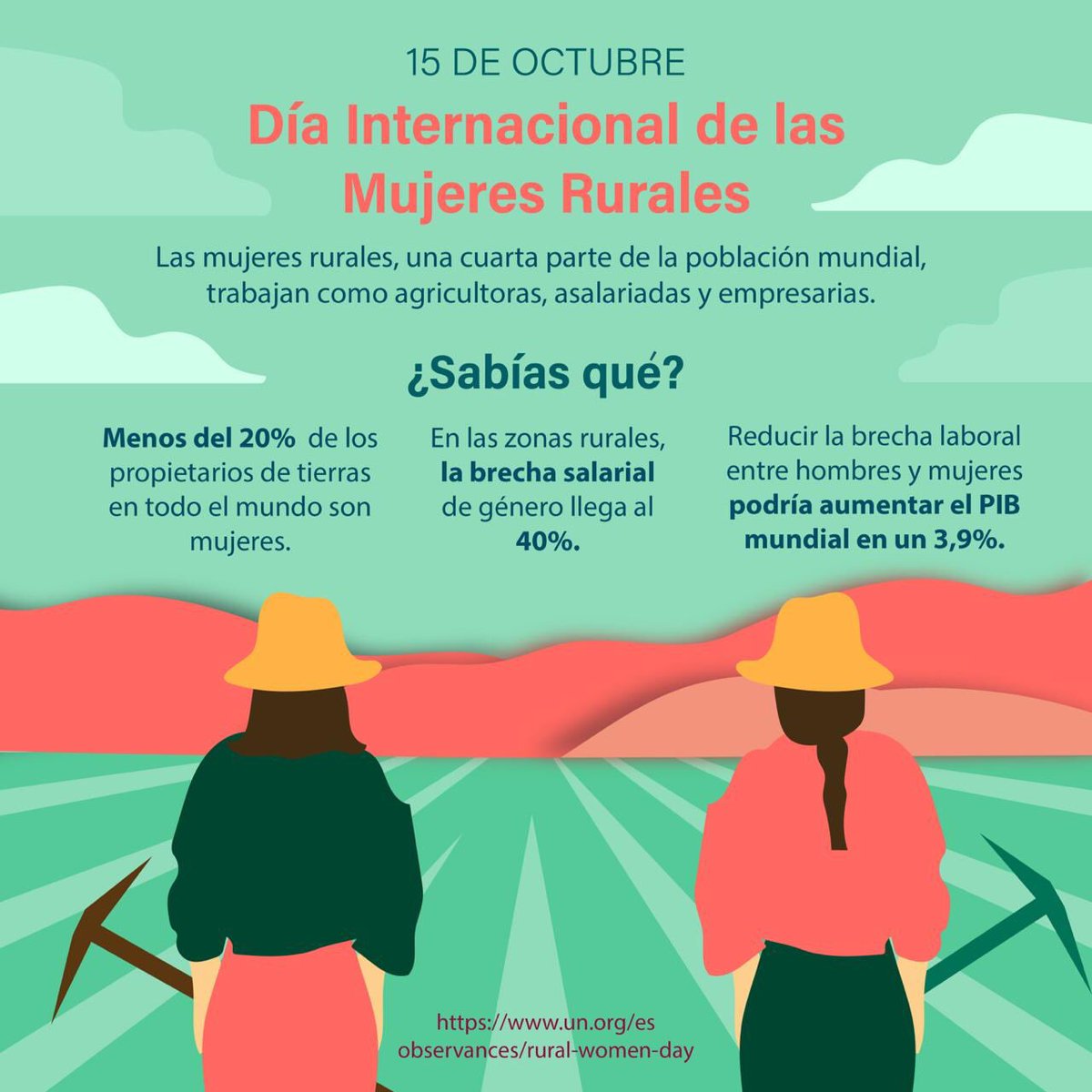 Las #MujeresRurales trabajan como agricultoras, asalariadas y empresarias. labran la tierra y plantan las semillas que alimentan naciones enteras. Además, garantizan la seguridad alimentaria de sus poblaciones y ayudan a preparar a sus comunidades frente al cambio climático. https://t.co/vLLOj3DEAf