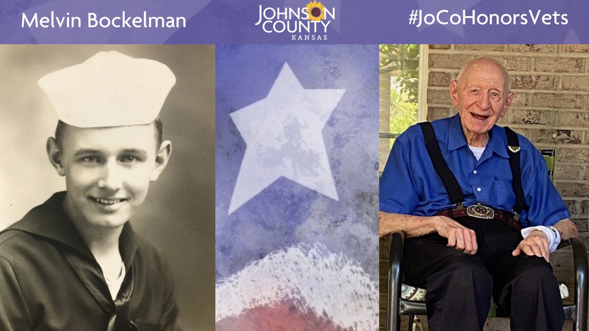 Meet Melvin Bockelman who resides in  @cityoflenexa. He is a World War II veteran who served in the Merchant Marines. Visit his profile to learn about a highlight of an experience or memory from WWII:  https://jocogov.org/dept/county-managers-office/blog/melvin-bockelman  #JoCoHonorsVets 