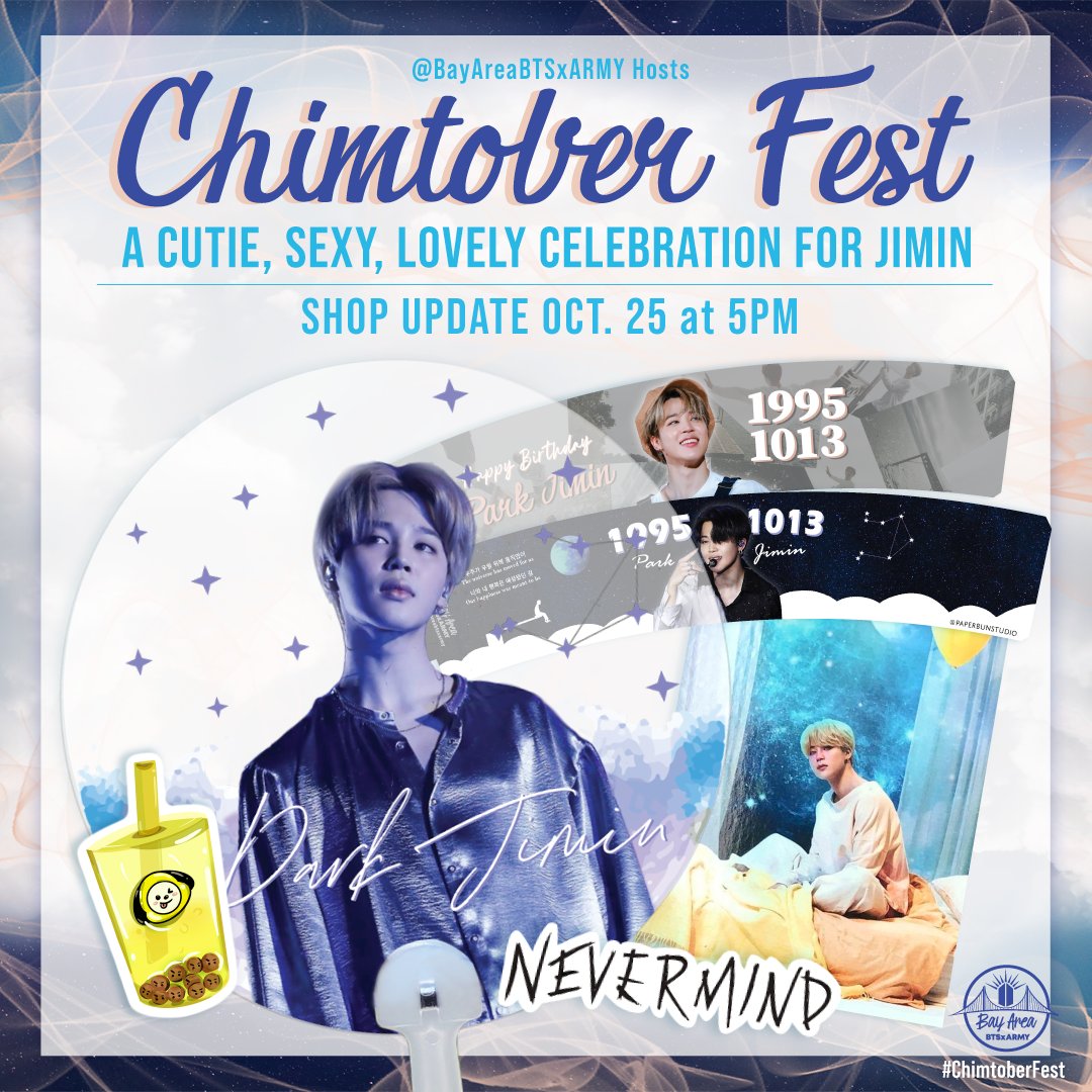 If you'd like to collect both  #ChimtoberFest Jimin cup sleeves, Version Promise and other Jimin goodies will be available for order to ship on our next shop update Oct. 25 at 5PM  Link to shop:  http://bayareabtsxarmy.etsy.com 