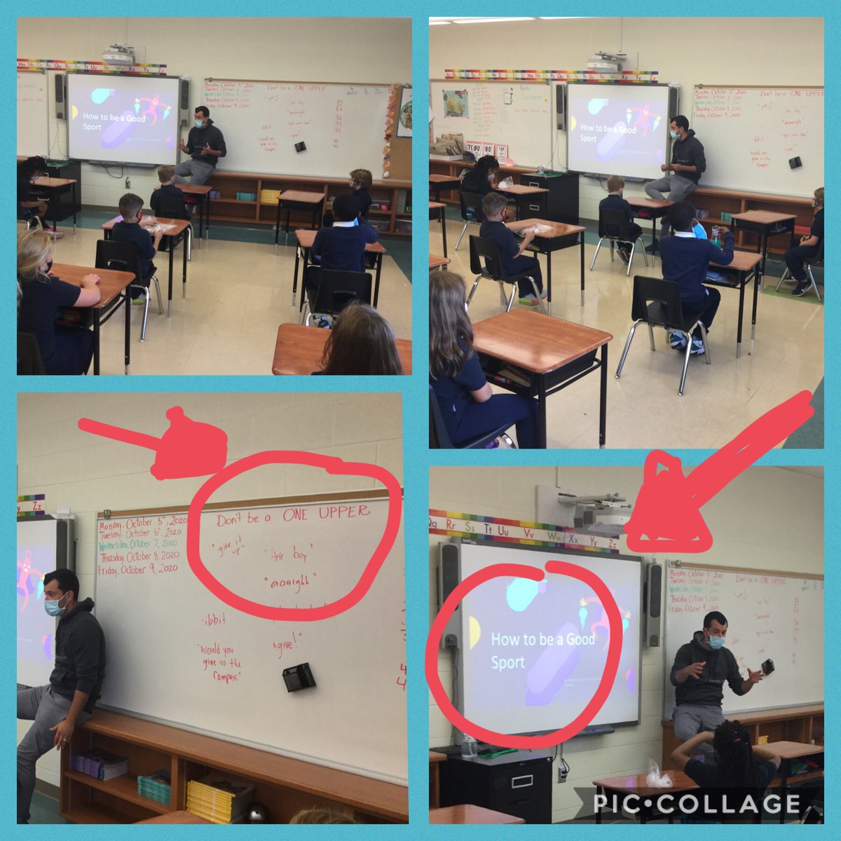 standish04's tweet photo. Mr. Moutinho co-teaching Social Skills Training with Gr 2s using #ABAmethods @stthces! โBe A Good Sport!โ โDonโt Be A One Upper!โ Thanks to Miss Llacuna @HWCDSB for her leadership and mentorship to making great things happen! #teamwork #socialskillstraining https://t.co/5Q3RwHILRU