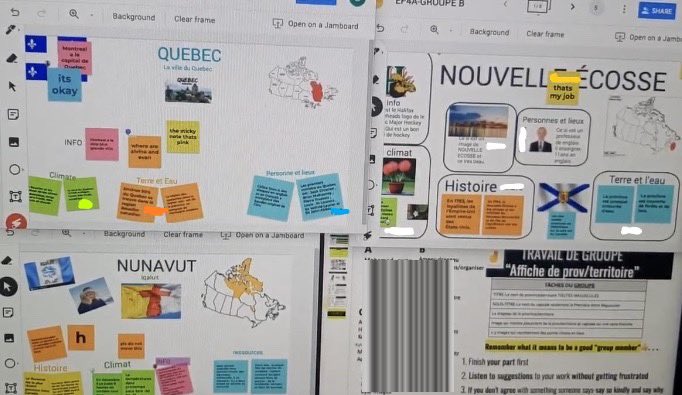Virtual collaboration at its finest....great work today EF4A and Mme Selena. #jamboard #collaboration #innovative #creative #virtual #groupwork