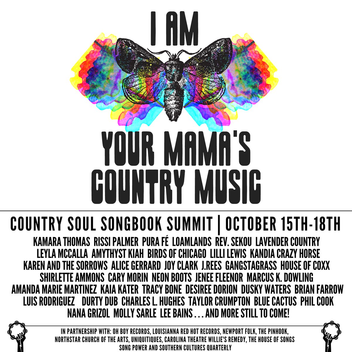 Our friends @kamarathomas, @northstardurham, and @thepinhook have organized the Country Soul Songbook Summit happening throughout this weekend! You can find the entire lineup here, it starts at 4pm TODAY and continues through Sunday afternoon. #IAmYourMamasCountryMusic