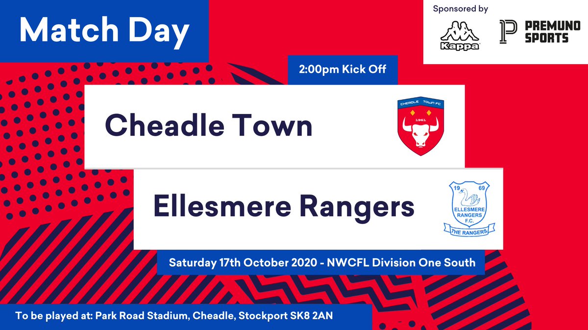 CheadleTownFC's tweet photo. More league action this weekend at home v @EllesRangers_FC, sponsored by @PremunoGK. 🧤

£5 admission, £2 concessions. Town Cafe open! ☕🍵🍔🍟🍺

Tickets are limited, get yours now - https://t.co/h2oPRnALeA

#WeAreCheadle #Cheadle #CheadleHulme #SupportYourLocalTeam https://t.co/AnSCQV1iEz