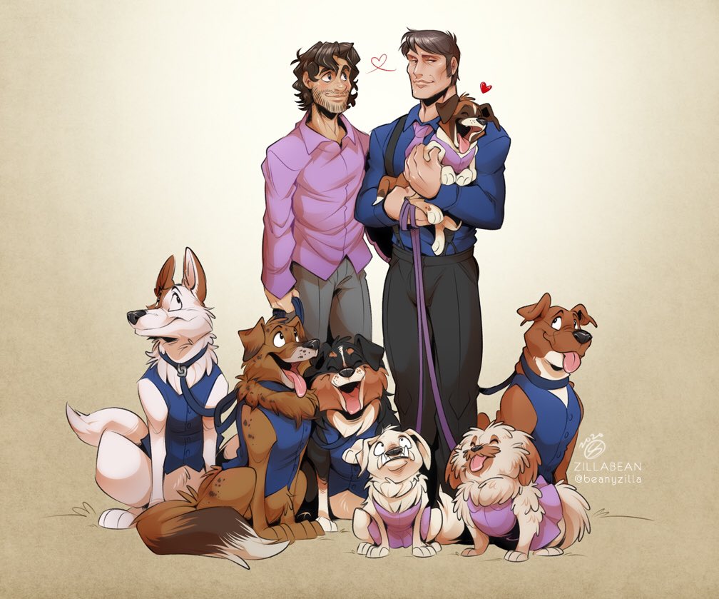 Zilla 🦖 (@beanyzilla) on Twitter photo For the super sweet and yarnfully talented <a href="/ishxallxgood/">ishxallxgood</a>, here’s our favorite murder men with Will’s 20 trillion dogs 🤣❤️🐶 Outfits coordinated by Hannibal, because of course he does. 👔 I hope you love! 💕 #Hannibal #Hannigram For the super sweet and yarnfully talented <a href="/ishxallxgood/">ishxallxgood</a>, here’s our favorite murder men with Will’s 20 trillion dogs 🤣❤️🐶 Outfits coordinated by Hannibal, because of course he does. 👔 I hope you love! 💕 #Hannibal #Hannigram