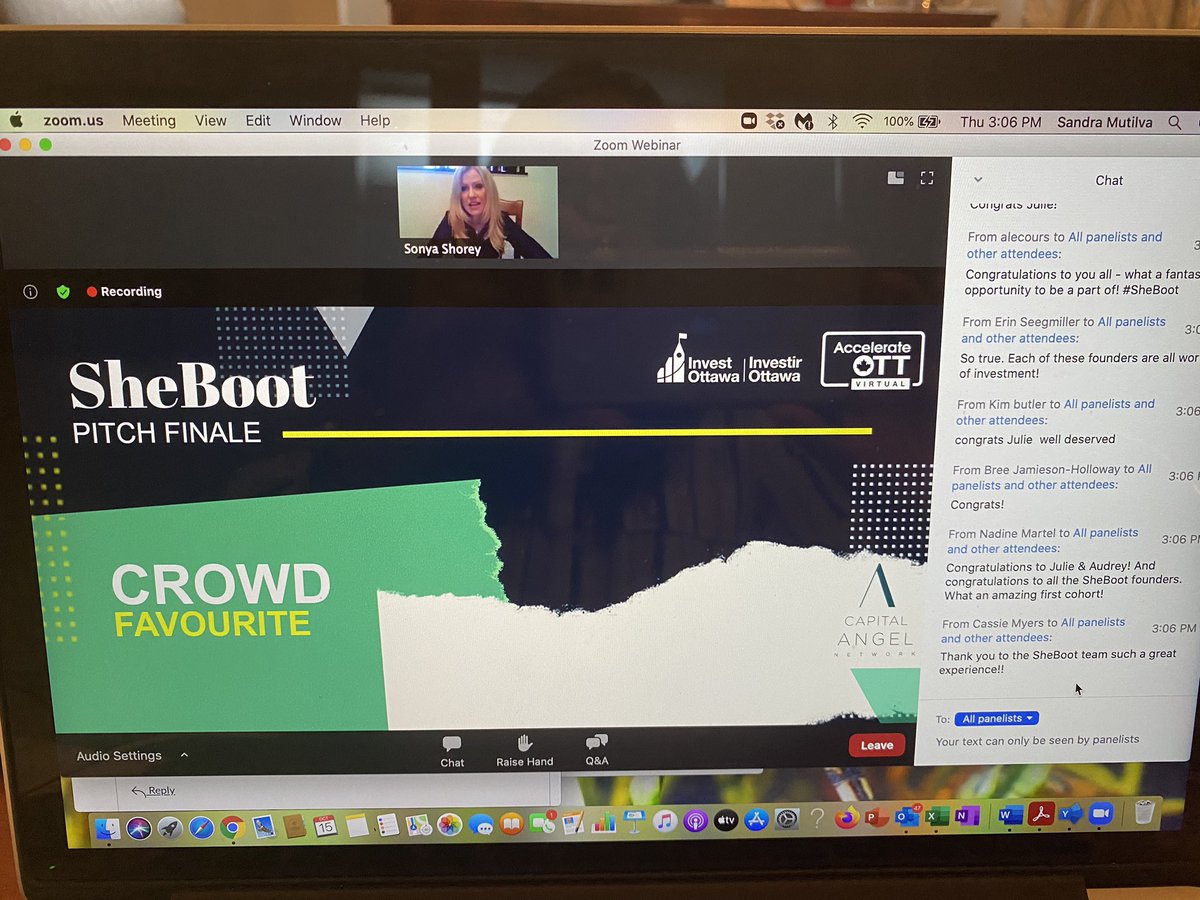 SandraMutilva's tweet image. Wonderful event of #womxnfounders #sheboot #AccelerateOTT @Invest_Ottaw Congratulations 🎉. More money next year!!
