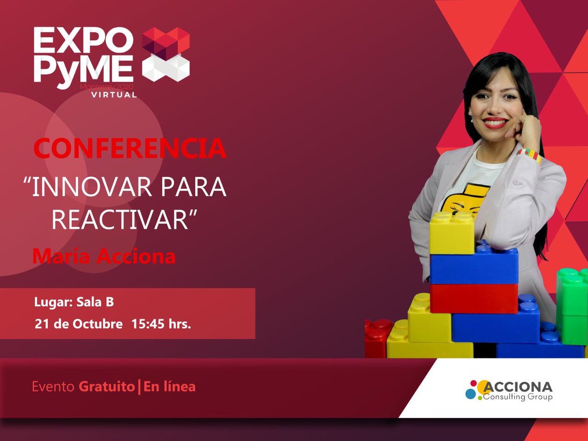 mariaacciona's tweet photo. Feliz de participar nuevamente en #ExpoPymeCAINTRA ahora en su edición virtual.  Nos vemos pronto!!! #InnovarParaReactivar 🙋🏻‍♀️🧠💡 https://t.co/VAyXcmURcj