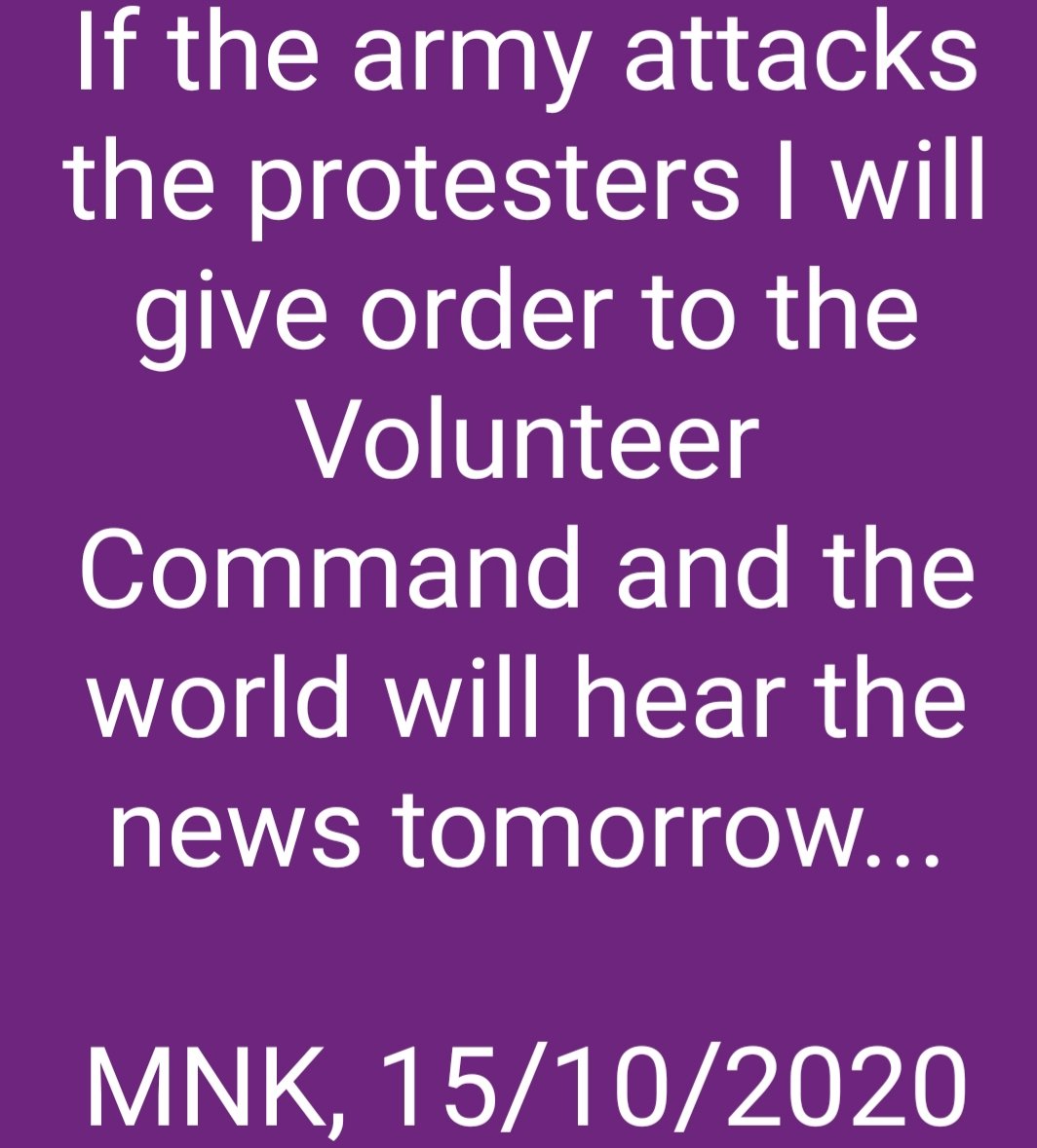 TheBiafraExit's tweet photo. If the @HQNigerianArmy attacks the protesters i will give order to the Volunteers command and the whole world will hear the news tomorrow #EndSARS #EndSWAT first #EndNigeriaNow #EndNigeriaNow #BiafraExit #StandwithIpob #RejectNigeria @PoliceNG @EUinNigeria @StateDept @UN https://t.co/j3T2azTPN5