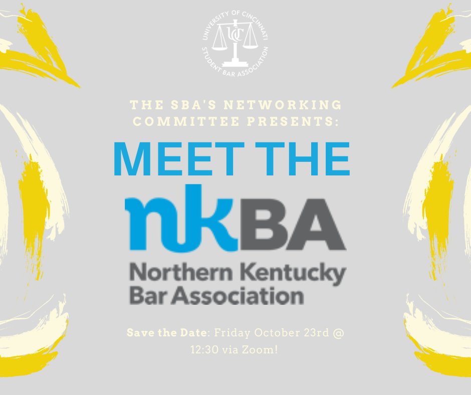 Make sure to tune in tomorrow for an introductory session about the @NKYBARASSN! (Zoom links in your UC email!)
