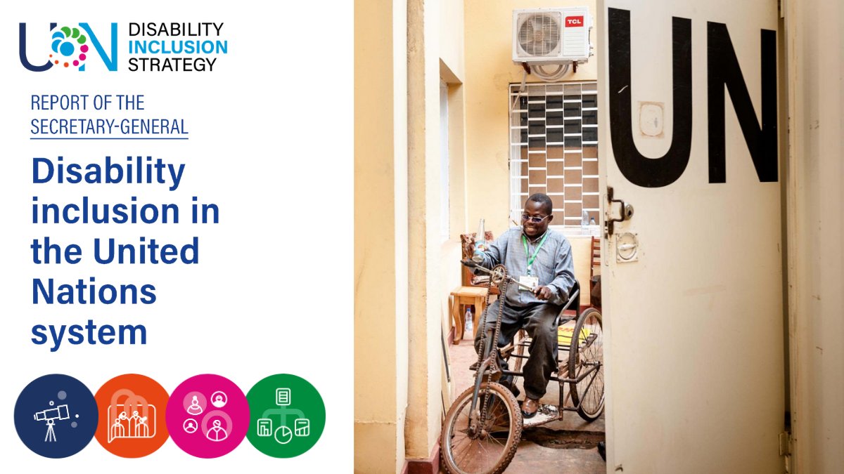 The @UN System works to ensure that all human beings can fulfill their potential in dignity & equality. @antonioguterres' Disability Inclusion Strategy leads by example by setting up key areas of action – from policy to operations. https://t.co/ea6hqNNDlC https://t.co/RFGqEykryT