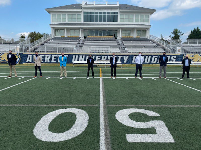 It’s homecoming week at AU. Dress for success day brought to you by our coaching staff! 
#TOGETHER