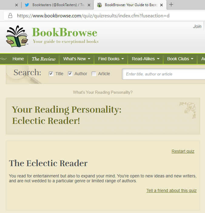 PramitIIT's tweet image. I am amused to be ๐โ๐ ๐ธ๐๐๐๐๐ก๐๐ ๐
๐๐๐๐๐. #BookBrowseQuiz, #ReaderType. ๐๐ค