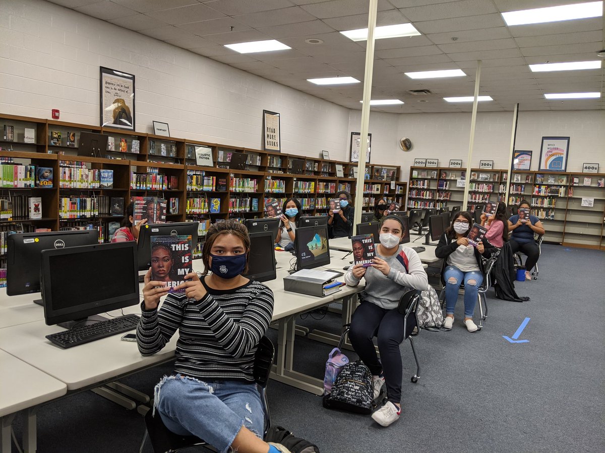 T-minus 1 hour until our visit with the AMAZING @KCjohnsonwrites! We're so grateful that our in-person &amp; distance learners get to have this experience. Yay for technology and awesome books 🎉🙌📚! <a href="/ProjectLITComm/">Project LIT Community</a> #JustReadIt #ThisIsMyAmerica