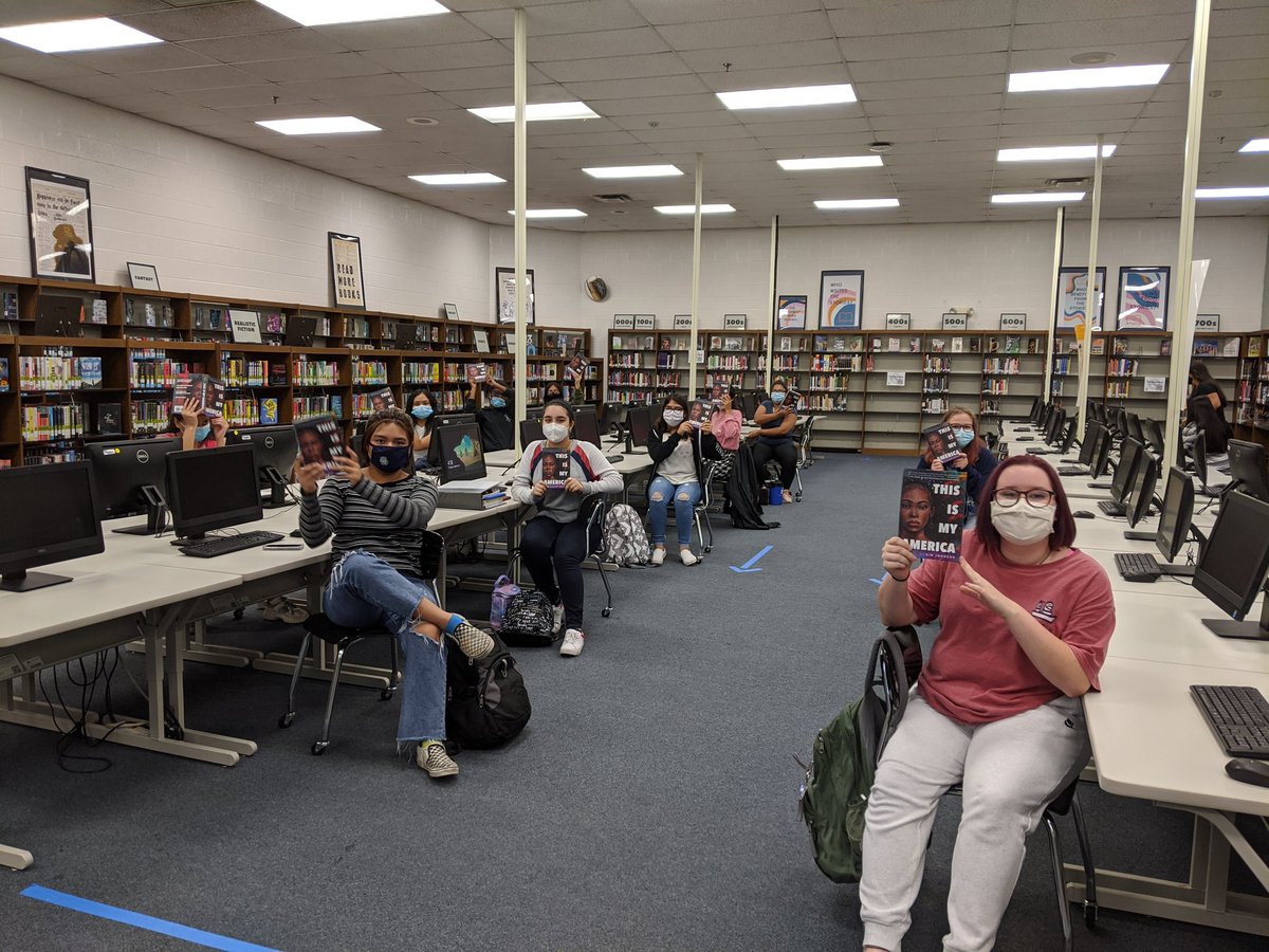 LHSprojectLIT's tweet photo. T-minus 1 hour until our visit with the AMAZING @KCjohnsonwrites! We're so grateful that our in-person &amp; distance learners get to have this experience. Yay for technology and awesome books 🎉🙌📚! @ProjectLITComm #JustReadIt #ThisIsMyAmerica https://t.co/GQZc1aWN75