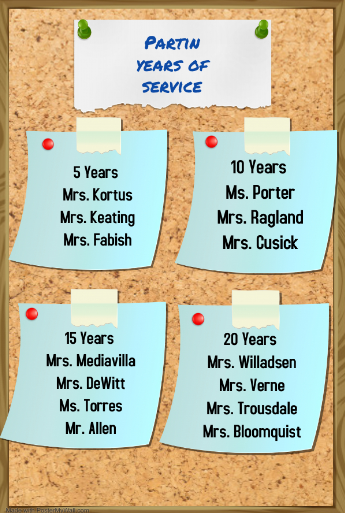 PartinElem's tweet photo. Congratulations to our staff members for reaching a milestone in years of service to SCPS. https://t.co/PtbHgTWDJM