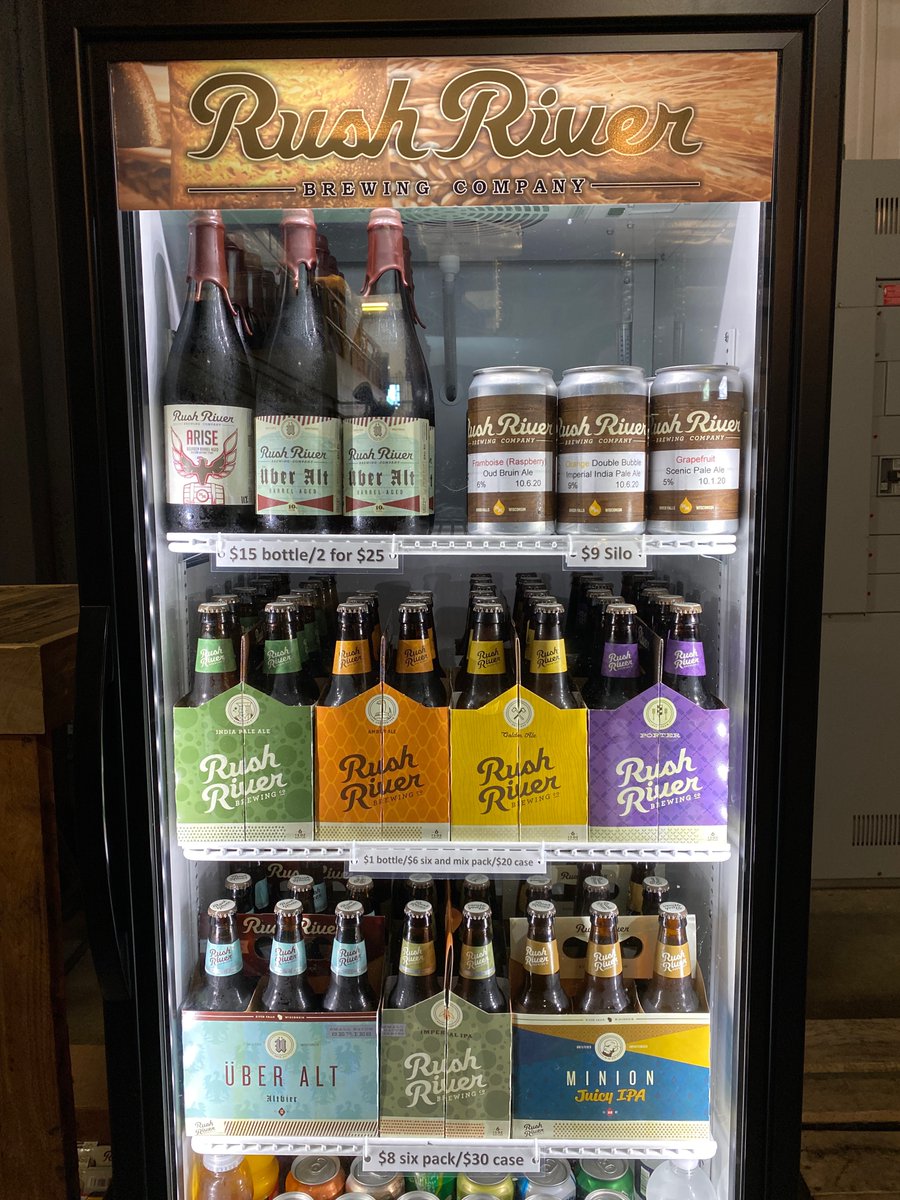 rushriverbeer's tweet photo. Great off-sale selection and pricing at the Rush River Taproom! Growler fills for $10-$12. https://t.co/GcEb5IjkNq