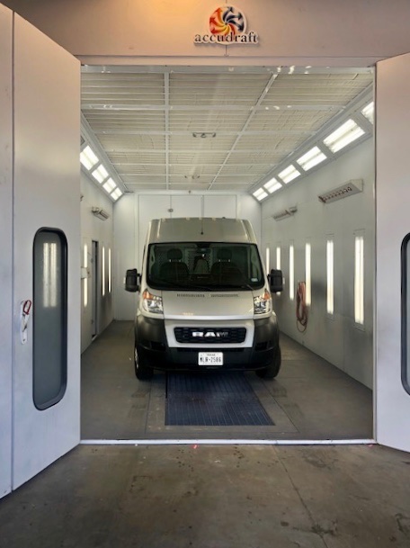 #ThrowbackThursday | Accudraft downdraft paint booth installation for Classic Chevrolet in Denison, TX showcasing our Ecotech Systems service van. 
#paintbooth #accudraft #spraybooth #autobody #collision #ecotechsystems