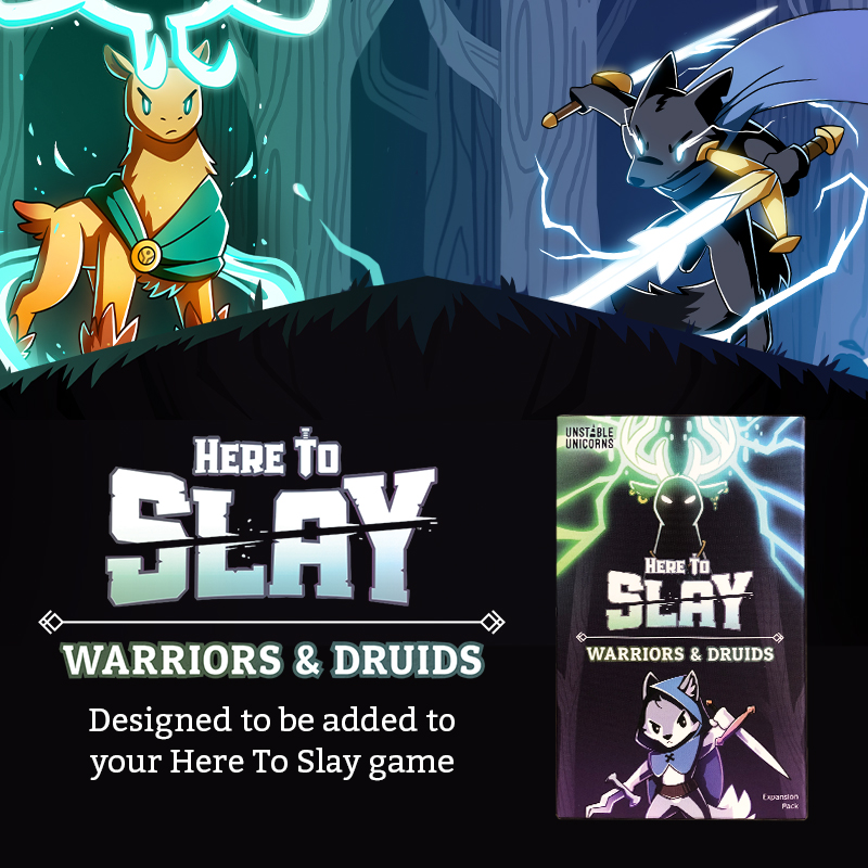 Unstable Games on X: Have you played the Here to Slay Warriors and Druids  Expansion? You can get Here to Slay + the expansion for $30 right now!    / X