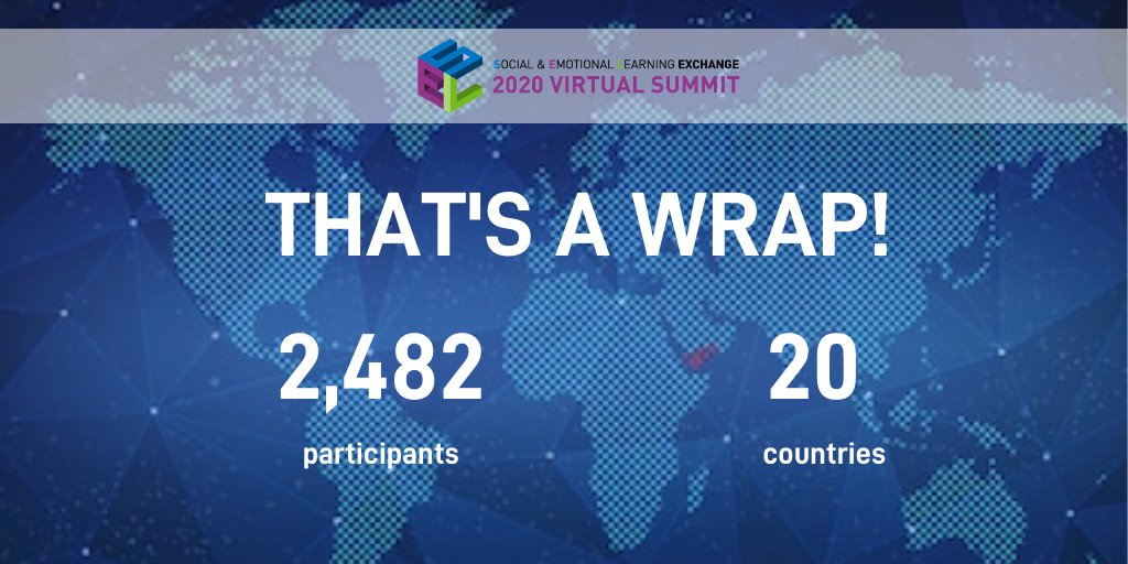 2024SELExchange's tweet image. That’s a wrap! The #2020SELExchange Virtual Summit has concluded. We hope everyone who participated had an inspiring, informative, and engaging time!