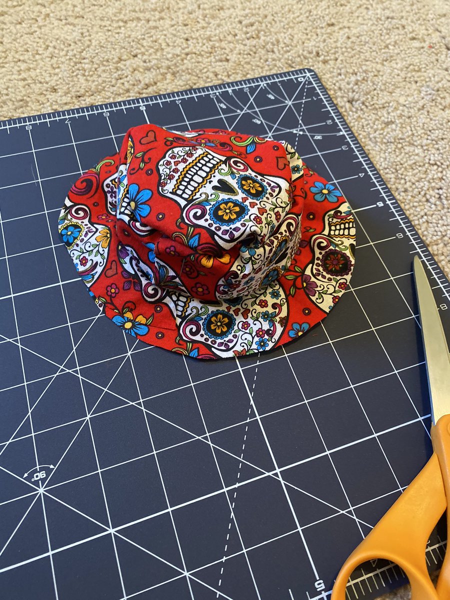 SunsetterChaos's tweet photo. I made the pattern myself instead of buying one to follow (mostly so I could know how to adjust sizing easier) and my first attempt was successful! Now to make it in black a bunch of times. The 5sos pups need some merch to sport around after all. (This one is Duke sized) https://t.co/HgSPCIyYyd