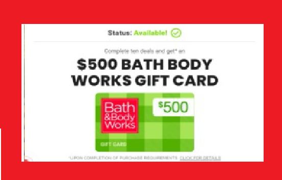 BestOff82544876's tweet photo. Valid until 20-10   Only for the USA
Get A $500 Bath &amp; Body Works Gift Card
https://t.co/kzazMBkfVQ
Remember to complete the entire survey EASY AND SIMPLE
#gift #gifts #giftcard #Rewards #promotion #offers #prize  #Retweeet
Follow me @BestOff82544876 https://t.co/OMNQJjo809
