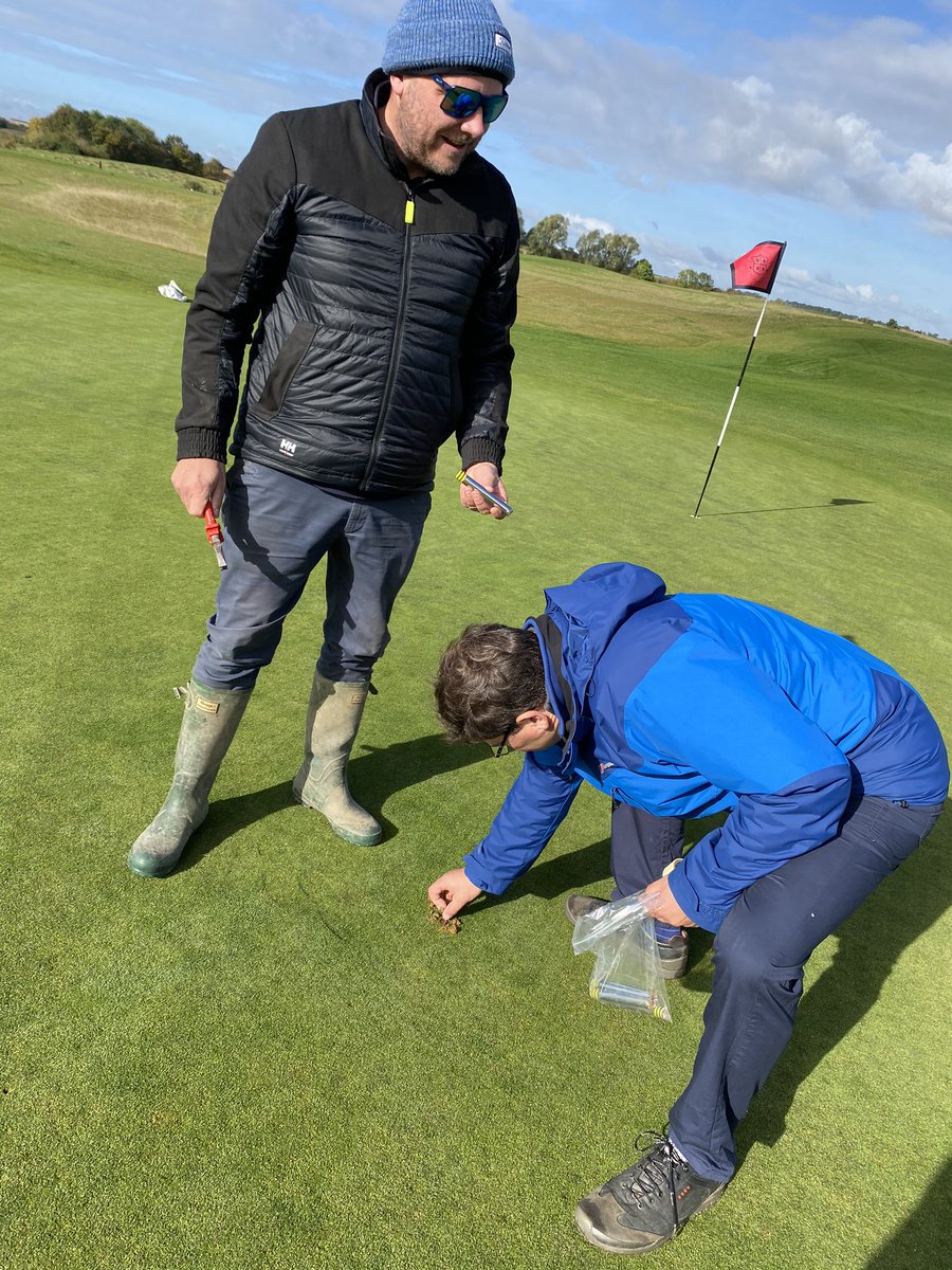 CTC_Sally's tweet image. A great day today at St Ives (Hunts) Golf Club with @AndrewHarding7 and Rob taking soil samples from 4 greens to assess thatch - brilliant!#everydaysalearningday #golf #awesomecourse #firsttimevisitor #soilanalysis #soilsamples #collierturfcare #week2