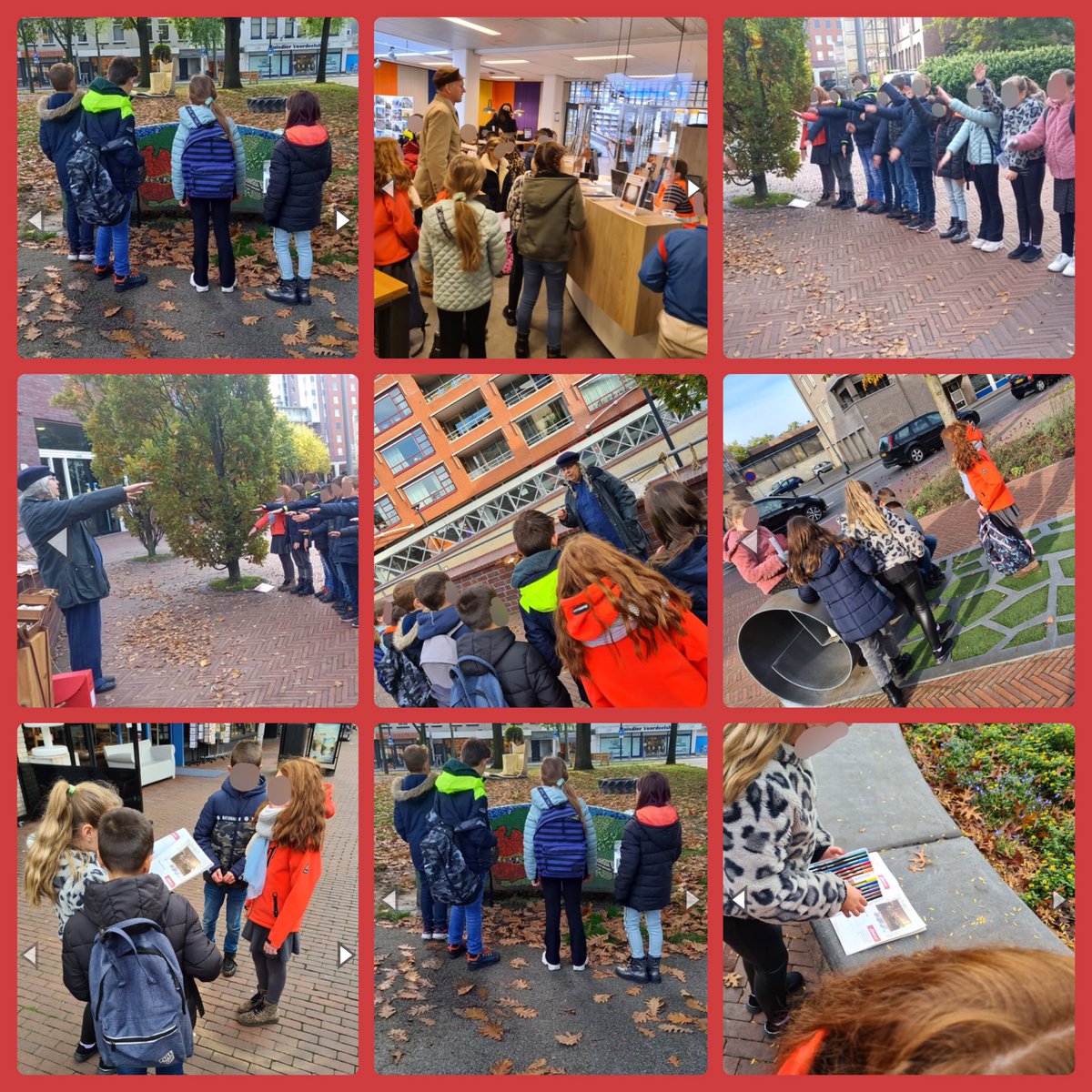 Korenaer's tweet photo. Een bezoek aan het Stadsarchief in Oss, een wandeling door het centrum om cultureel erfgoed te bekijken. Én Gr 6a @Korenaer @SAAMscholen mocht het raadsel oplossen van de verdwenen rode archiefdoos. https://t.co/TH2pPdpw3N