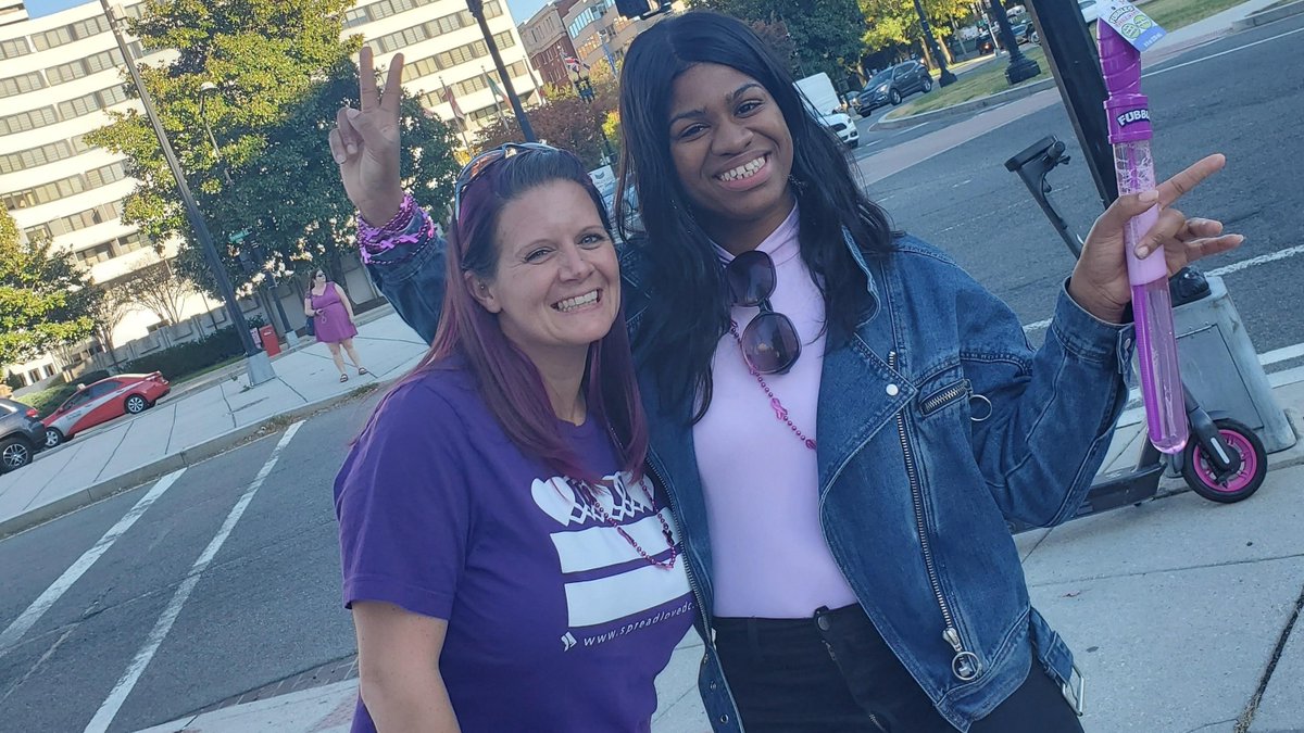 DCCADV's tweet image. #PurpleThursday is ONE week away, on October 22! Join us as we stand with survivors of domestic violence. Wear PURPLE, take action. #TBT Purple Thursday during #DVAM2019. Join us and #SpreadLoveDC!! #DVAM2020 #EndDVinDC