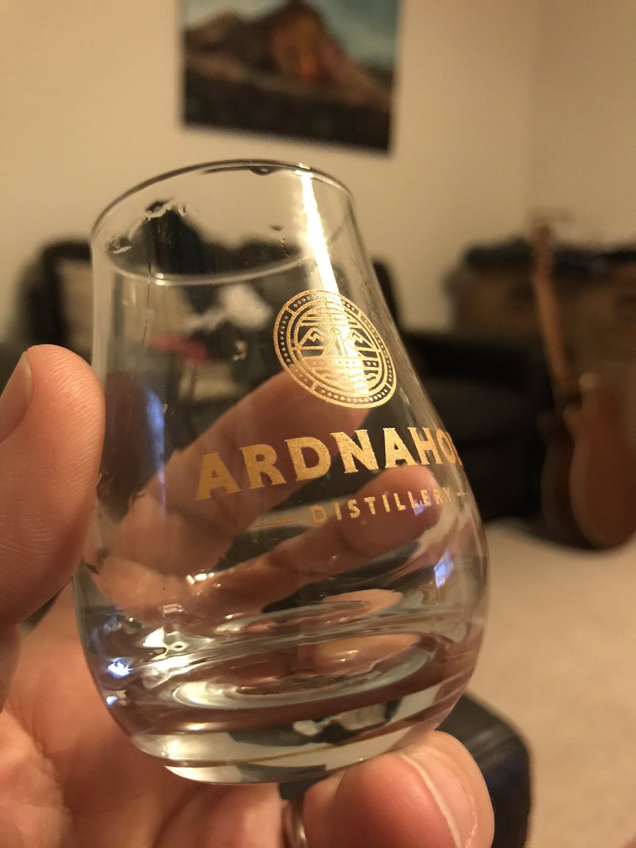 Not actually drinking <a href="/ardnahoe/">Ardnahoe Distillery</a> but loving their glass I got from a tour earlier this year. (It actually had <a href="/Laphroaig/">Laphroaig Whisky</a> quarter cask in..).