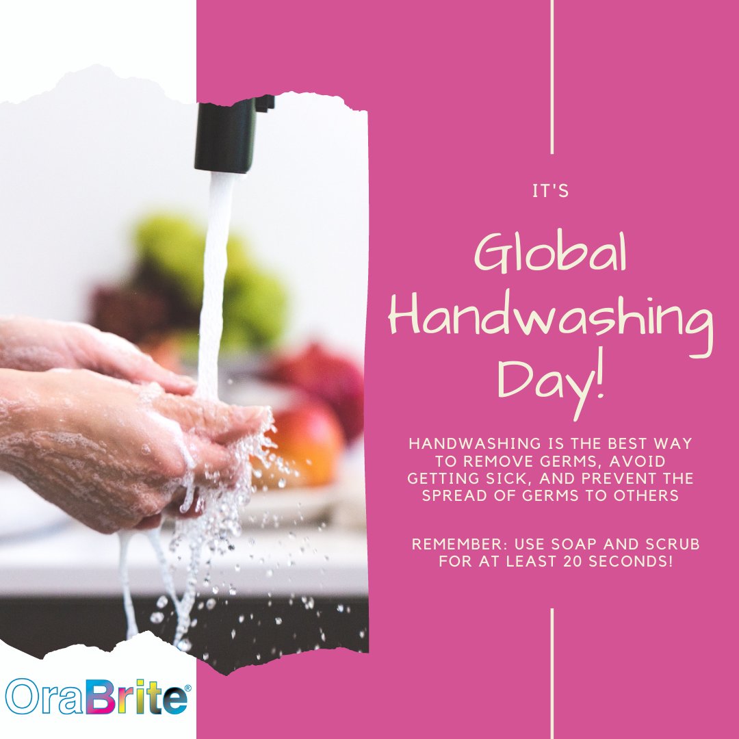 OraBrite_'s tweet photo. "Handwashing with soap and water is one of the simplest, most effective ways to stop the spread of germs and stay healthy." - Vincent Hill, chief of the Waterborne Disease Prevention Branch of the CDC https://t.co/txCkFreN5S