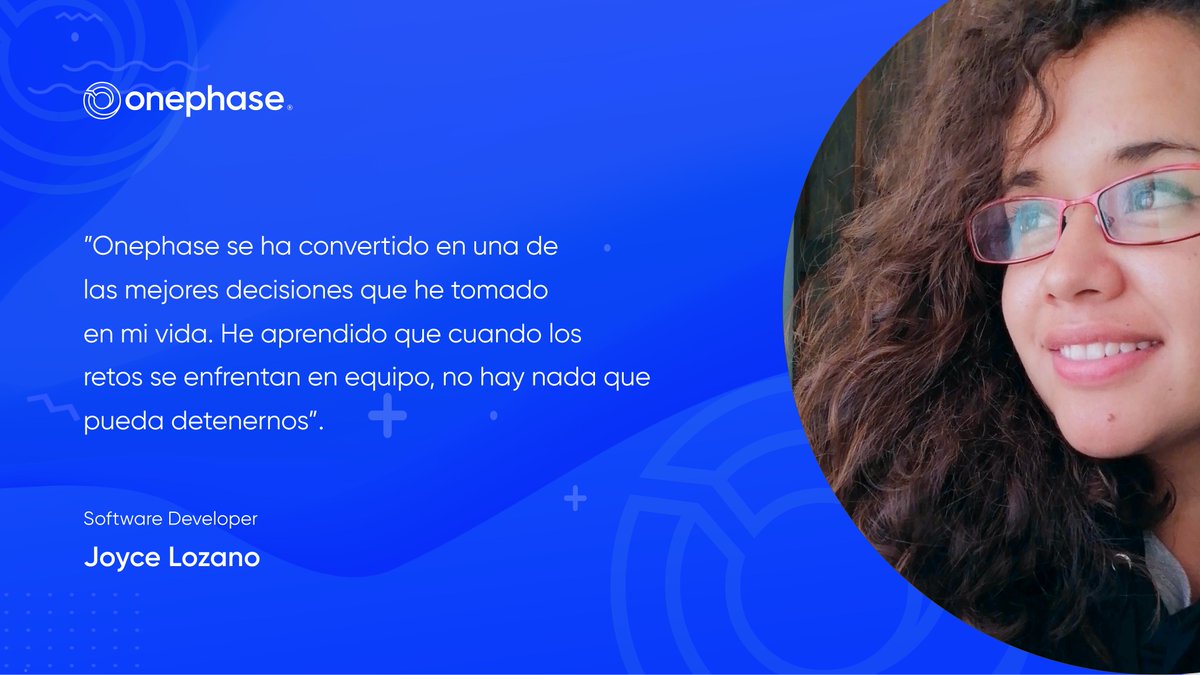 bestplacetocode's tweet photo. Algunos compañeros nos comparten su experiencia trabajando con nosotros, hoy Joyce nos platica cómo es ser parte de un equipo dentro de @OnePhaseLLC
#digitaltransformation #innovation #onephase #teamwork https://t.co/2avnGJ672b