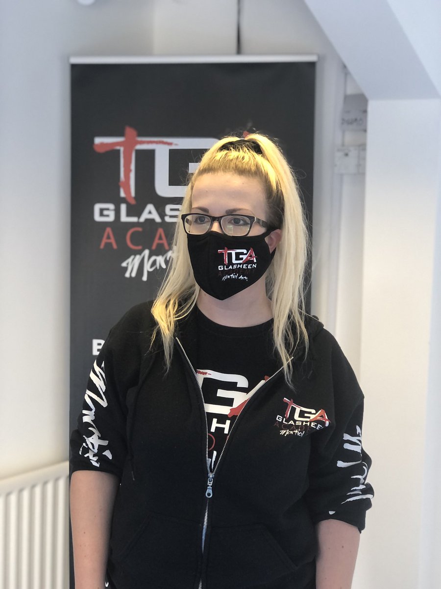 Miss Powell wearing one of our TGA face masks today .. Stay Alert .. Control the Virus .. Save Lives