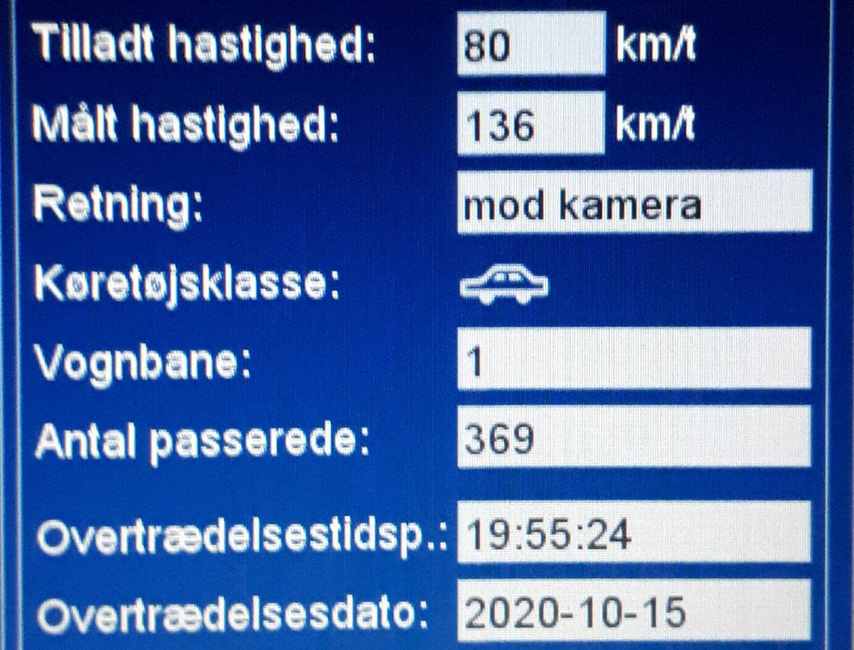 ATK har i aften målt på vores faste fokusstrækning Tinglevvej i Aabenraa kommune. Desværre måtte vi blitze 19 bilister som havde for travlt, 3 får også et klip. En enkelt bilist valgte at passere ATK vognen med hele 136km/t i 80zone, det koster en bet.frakendelse #atkdk #politidk https://t.co/tZ1dW7fstq