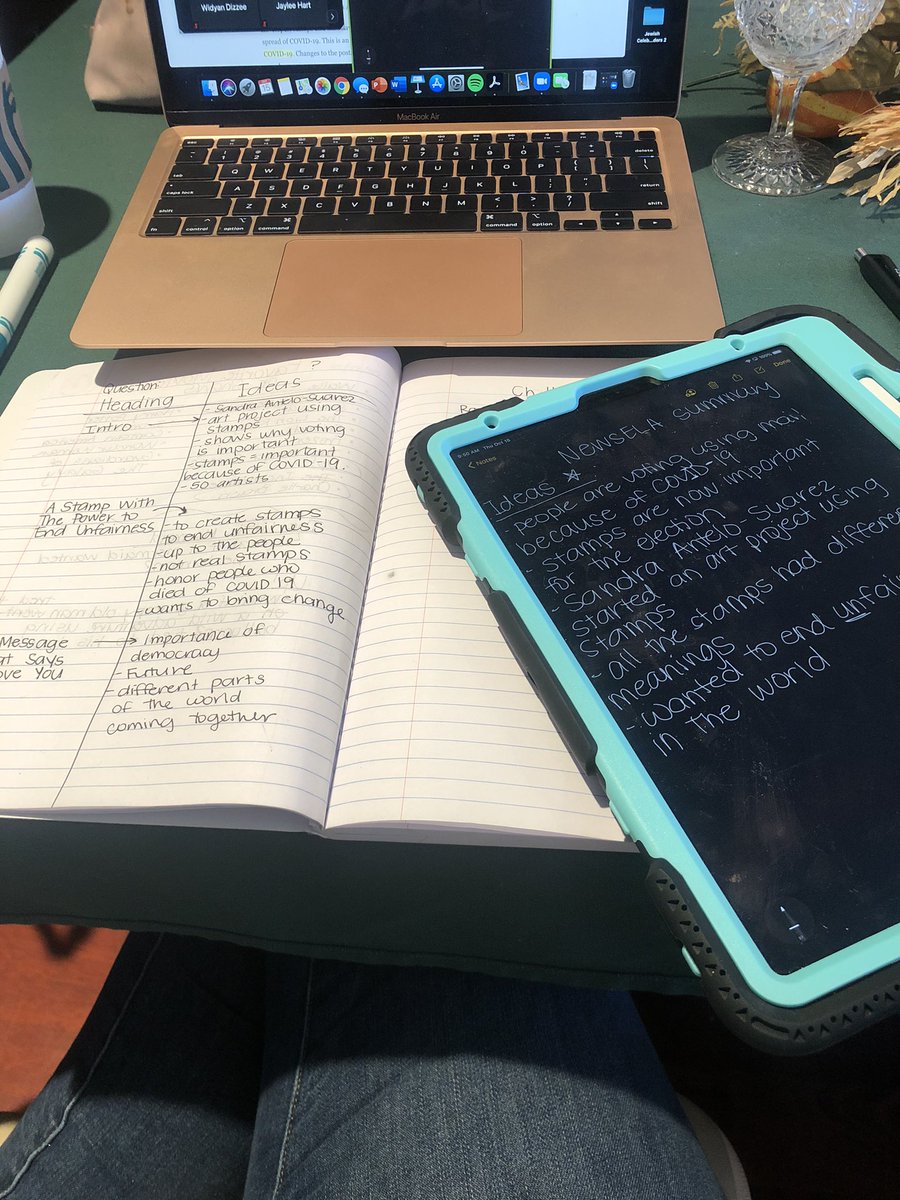 SDAWP_Fellow's tweet image. Collaborative summary writing after a second read of our Newsela article. Anyone else feeling like a tech wizard with all their devices? #techsupport #summary #learningbyexample #collab