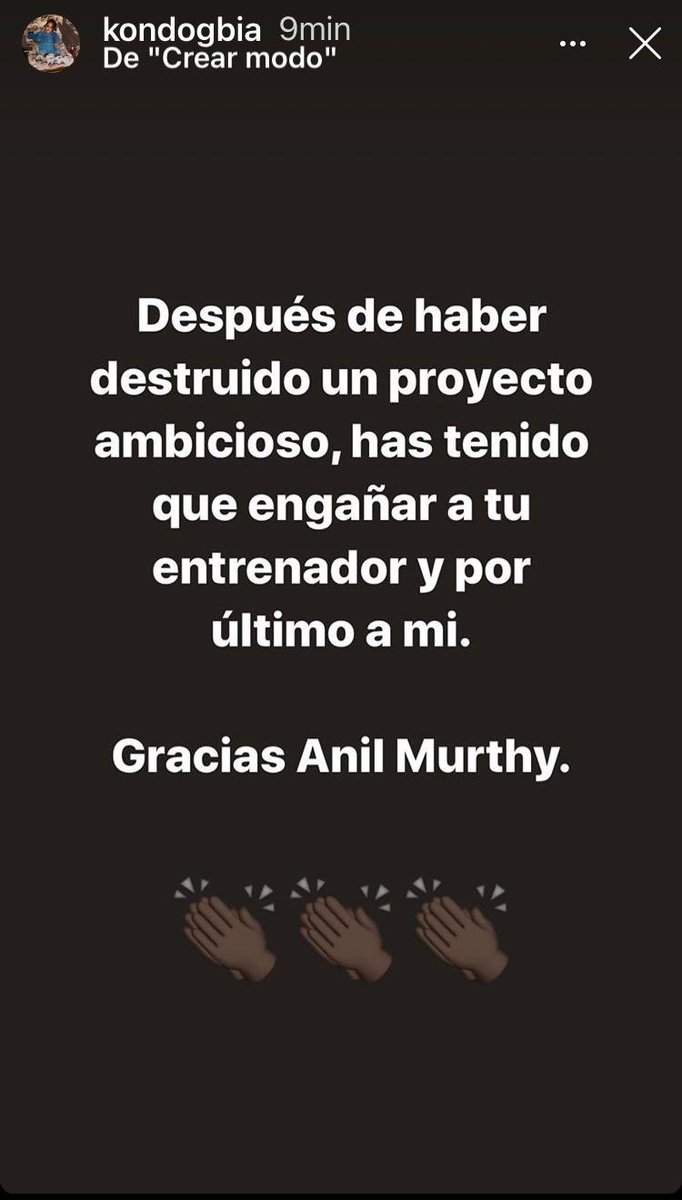 DepCOPEValencia's tweet photo. | INFO @DepCOPEValencia | 🦇

🔥 Mensaje de KONDOGBIA

“Después de haber destruido un proyecto ambicioso, has tenido que engañar a tu entrenador y por último a mí. Gracias @anilmurthy1903”. https://t.co/pSwMUFj1a1