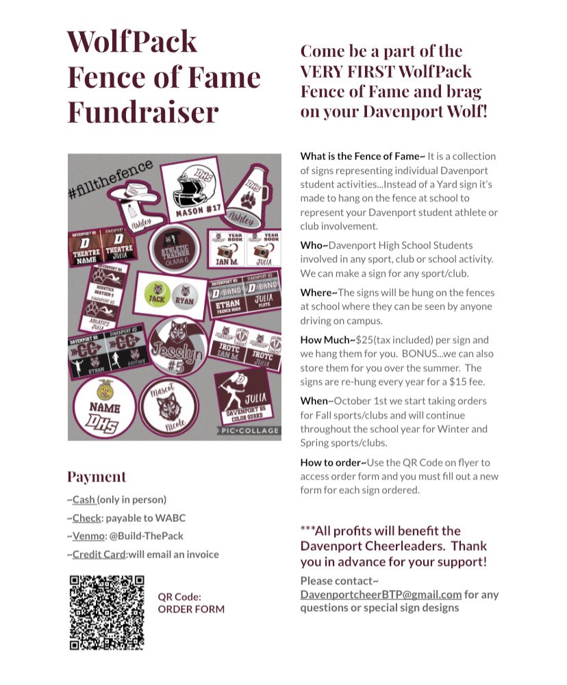 wendi_reagan's tweet image. Please help our DHS Cheerleaders #FILLTHEFENCE @DHSWolvesVB @DWolvesTrainers @hs_davenport @DanceDavenport @Davenport_XC @DHSWolvesTennis @DavenportWolves @DHSWolvesFB @WolvesJROTC @davenporthsband @DHSWolvesSwim @ffa_booster @GolfDavenport @PackTheatre @BuildThePack