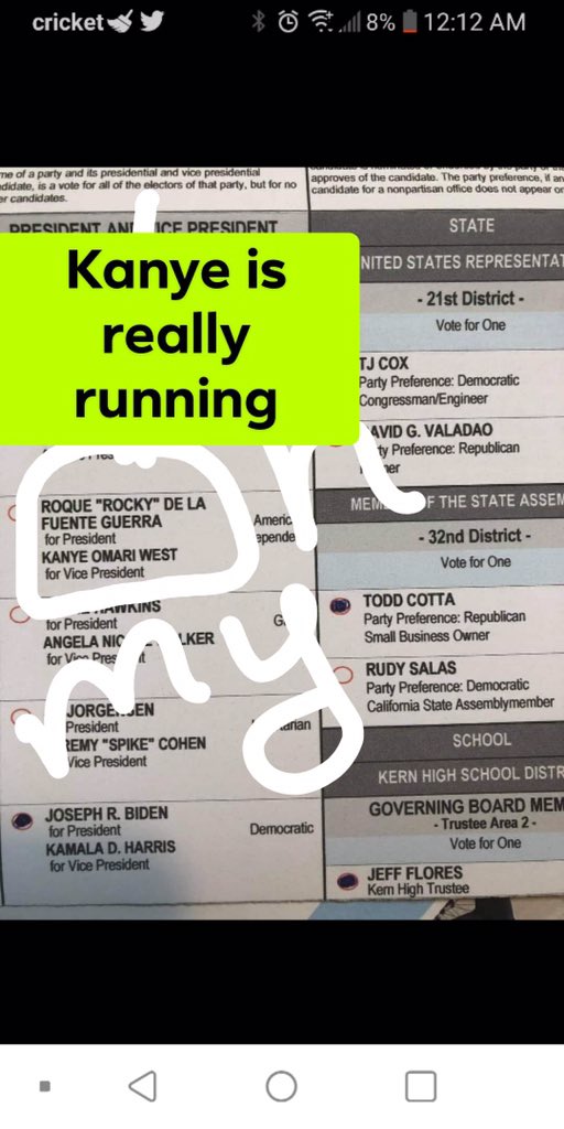 Kanye is really on the ballot this whole election is a fucking joke.