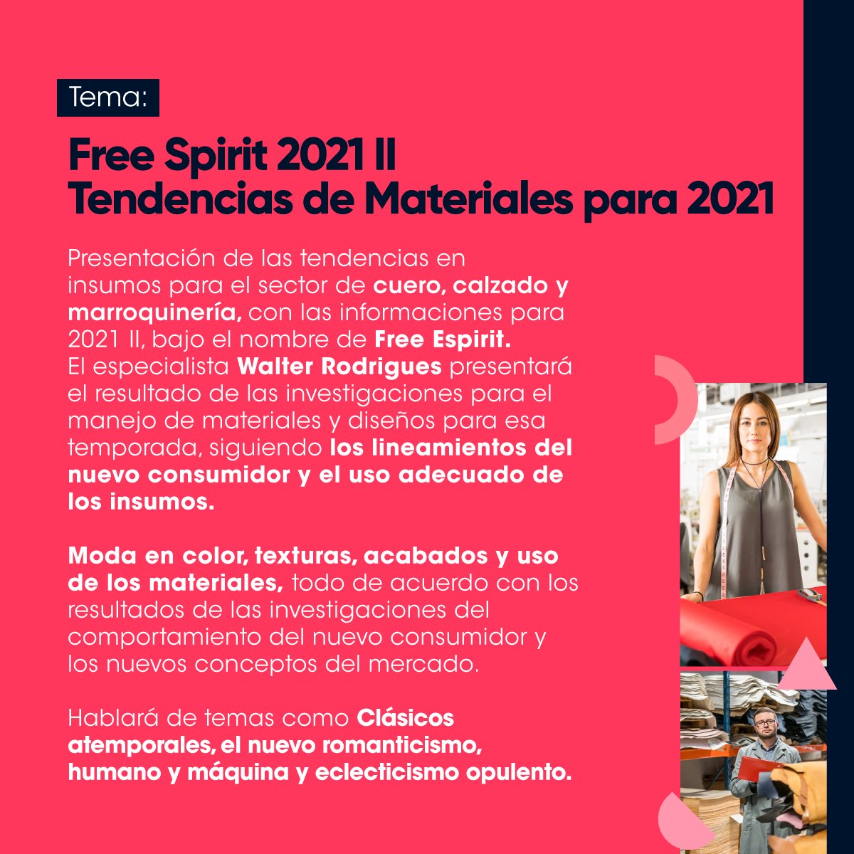 CorferiasBogota's tweet photo. La segunda temporada del 2021 estará cargada de cambios en el uso de insumos para el sector como el cuero, calzado y la marroquinería 💼👞🧤 y en #EconexiaModa es clave que todos los empresarios o emprendedores estén a la vanguardia de estas actualizaciones. https://t.co/g0snmcZeau