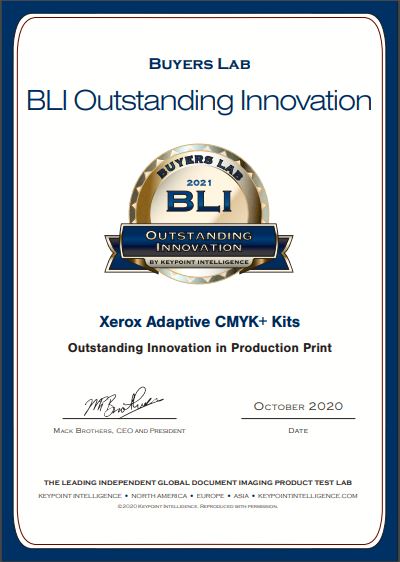 Tras recibir el premio 2021 BLI Outstanding Innovation, Xerox kits Adaptative CMYK+ en las series Versant® 180 y PrimeLink® C9065/C9070 amplían la capacidad de Más Allá del CMYK en toda nuestra gama de productos. 
xerox.es/es-es/impresio…