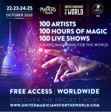 FISMmagic's tweet photo. United Magicians for the World and Masters of Magic have prepared 100 hours of ONLINE MAGIC with the greatest Magicians of the world.
22-23-24-25 October
Free Access https://t.co/V0dmDsUHWm
Share and support with us this initiative to help MAGIC of the PRESENT and the FUTURE https://t.co/LSPNLYRkXW