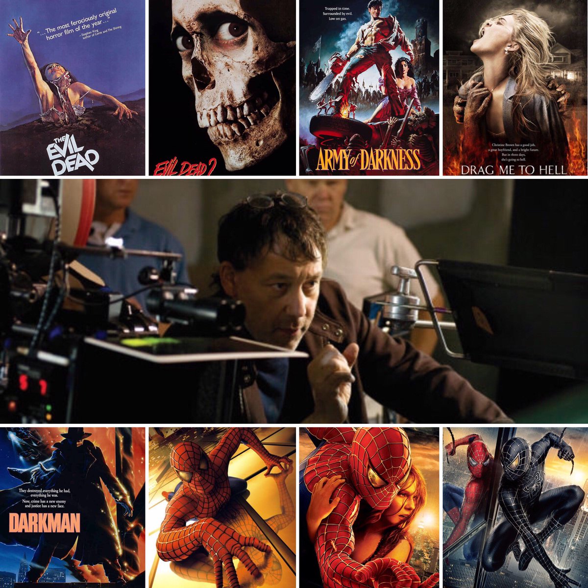 cronicasdeckard's tweet photo. Hoy cumple años Sam Raimi, un director que hace de sus movimientos y zooms de cámara, y el terror slapstick, su sello personal. La trilogía de EVIL DEAD y SPIDERMAN, DARKMAN, ARRÁSTRAME AL INFIERNO, UN PLAN SENCILLO, PREMONICIÓN o RÁPIDA Y MORTAL. ¿Cuál os gusta más? https://t.co/xFLfsofITu