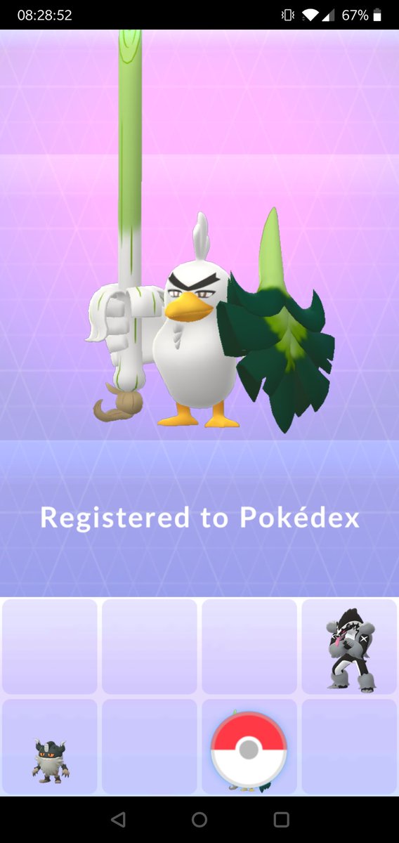THEDODGER2015's tweet photo. Lovely new evolution to start the day 😍😍 #PokemonGO #galarian #LuckyPokemon https://t.co/r7ENY7VkiT