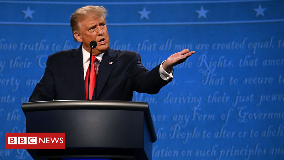 President Trump said the US has "rounded the corner" on coronavirus But cases and hospitalisations are rising in the USThere are about 60,000 new cases a day now, up from about 50,000 a day earlier in the month  #BBCRealityCheck  #Debates2020    http://bbc.in/3dR6tsA 