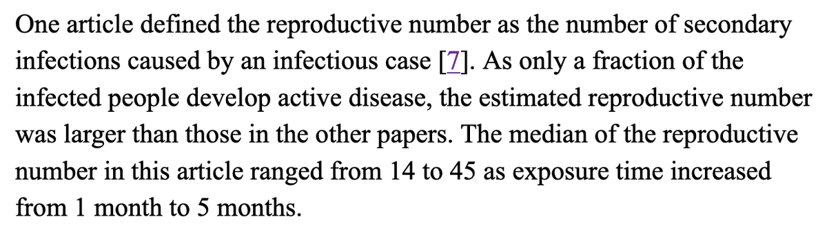 5/  @JoshOsowicki put me on to this great study of tuberculosis (TB) transmissionThe R for active TB cases leading to latent TB was estimated to be 14-45 (huge!) https://asiatimes.com/2020/06/japans-contact-tracing-method-is-old-but-gold/