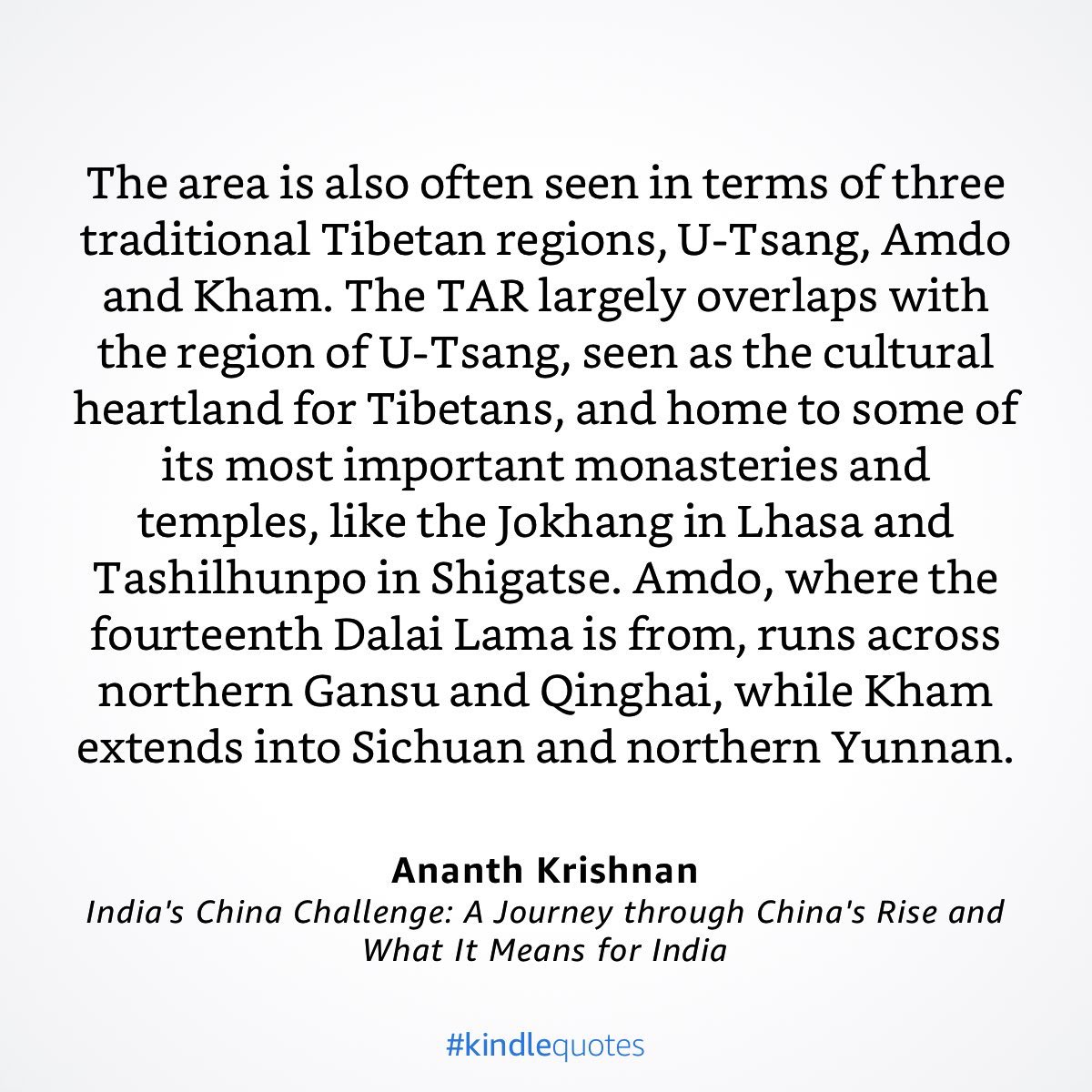 “seen in terms of three traditional Tibetan regions, U-Tsang, Amdo+ Kham.   #TAR largely overlaps U-Tsang... The regions historically had distinct regional, linguistic+ cultural identities+ practices.”མདོ་དབུས་ཁམས་གསུམ + ཆོལ་ཁ་གསུམ་-U Tsang of dharma, Kham of ppl, Amdo of horses.