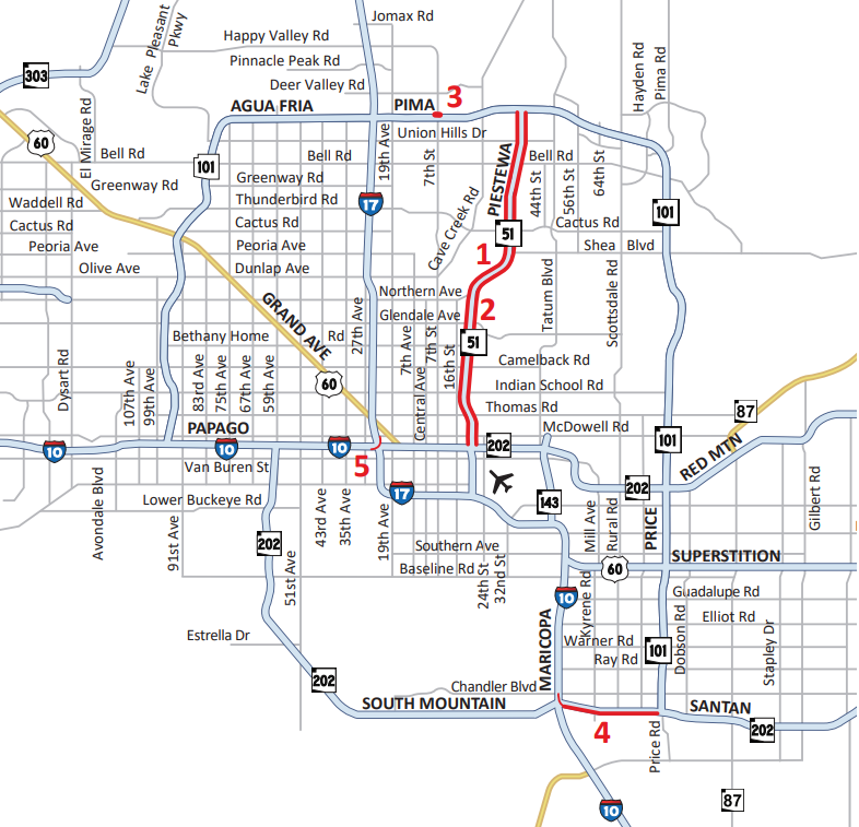 ArizonaDOT's tweet photo. Planning on driving in the Phoenix area this weekend? Click the link for the audio version of our Weekend Travel Advisory — including the SR 51 closure details.
https://t.co/66ITY0JSF4

🚧 🚗

#phxtraffic https://t.co/S8fhqZoDH0